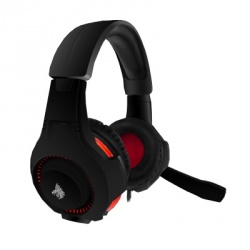 Eagle Warrior Audífonos Gamer ECHO, Alámbrico, 3.5mm, Negro/Rojo 