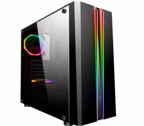 Gabinete Gaming Eagle Warrior Tlaloc con Ventana RGB, Tower, ATX/Micro-ATX, USB 2.0/3.1, sin Fuente, Negro 