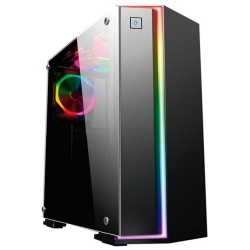Gabinete Gaming Eagle Warrior Alom con Ventana RGB, Tower, ATX/Micro-ATX, USB 2.0/3.0, sin Fuente, Negro 