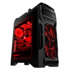 Gabinete Eagle Warrior Blade 3 con Ventana LED Rojo, Tower, ATX/Micro-ATX, USB 2.0/3.0, sin Fuente, Negro 