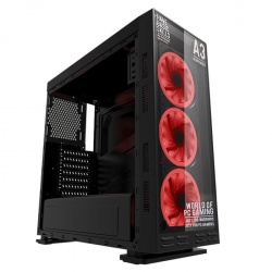 Gabinete Eagle Warrior Blade A3 con Ventana LED Rojo, Tower, ATX/Micro-ATX, USB 2.0/3.0, sin Fuente, Negro 