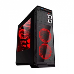 Gabinete Eagle Warrior Blade MK con Ventana LED Rojo, Tower, ATX/Micro-ATX, USB 2.0/3.0, sin Fuente, Negro 
