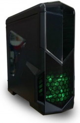 Gabinete Eagle Warrior CG-G410 LED Verde, ATX/micro-ATX, USB 2.0/3.0, sin Fuente, Negro 