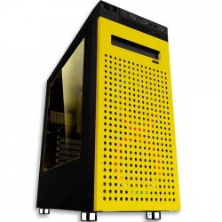 Gabinete Eagle Warrior Changes con Ventana RGB, Tower, ATX/Micro-ATX, USB 2.0/3.1, sin Fuente, Negro/Amarillo 