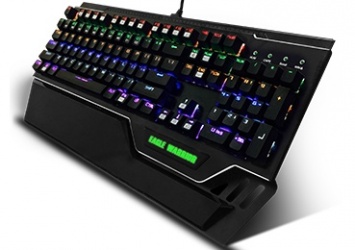 Teclado Gamer Eagle Warrior Revolution LED RGB, Teclado Mecánico, Alámbrico, Negro (Inglés) 