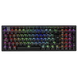 Teclado Gamer Eagle Warrior Gripen RGB, Teclado Mecánico, Outemu Blue, Alámbrico, Negro (Español) 