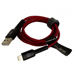 Easy Line Cable USB A Macho - Lightning Macho, 1 Metro, Negro/Rojo 
