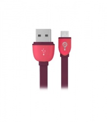 Easy Line Cable USB A Macho - Micro USB B Macho, 1 Metro, Púrpura/Rojo 