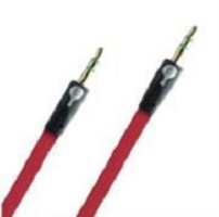 Easy Line Cable Auxiliar 3.5mm Macho - 3.5mm Macho, 1 Metro, Negro/Rojo 