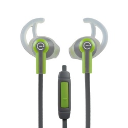 Easy Line Audífonos Intrauriculares Deportivos con Micrófono In-Ear, Alámbrico, 1.1 Metros, 3.5mm, Verde/Gris 