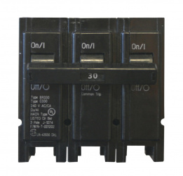 Eaton Interruptor Termomagnético 3 Polos BR330, 240V, 30A, Entrada 240V 