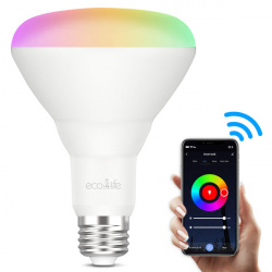 Eco4life Foco LED Inteligente BR30, WiFi, RGB, Luz Fría, 10W, 1000 Lúmenes, Blanco, Ahorro de 88% vs Foco Tradicional 75W 