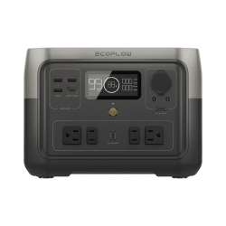EcoFlow Estación de Carga River 2 Max, 500W, 512Wh, 3x USB-A, 1x USB-C, 1x Salida DC, 4x Salidas AC, Negro 