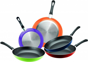 Ekco Juego de Sartenes, 5 Piezas, Antiadherente, Aluminio, Multicolor 