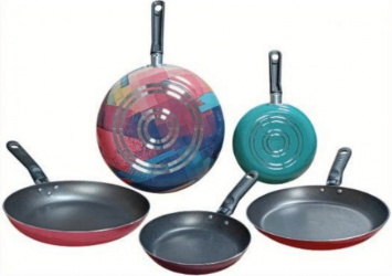 Ekco Batería de Cocina, Aluminio, Antiadherente, 5 Piezas, Multicolor 