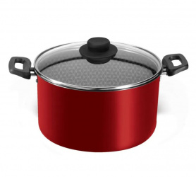 Ekco Cacerola Classic, 24cm, Antiadherente, Rojo 