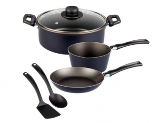 Ekco Batería de Cocina 918917, Aluminio, Antiadherente, 6 Piezas 