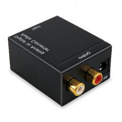 ELE-GATE Adaptador Convertidor de Audio Digital Coaxial/Toslink - RCA, Negro 