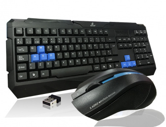 Kit Gamer de Teclado Mouse ELE-GATE, Inalámbrico, USB, Negro (Español) 