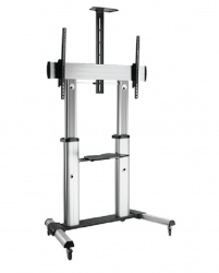 Emount Soporte Móvil de Piso para Pantalla de 60'' - 100'', hasta 100kg, Negro/Plata 