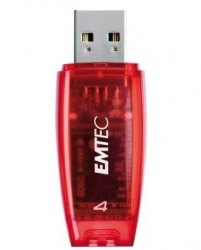 Memoria USB Emtec C400, 4GB, USB 2.0, Rojo 