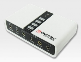 Encore Adaptador de Sonido, 7.1 Canales, USB, Blanco 