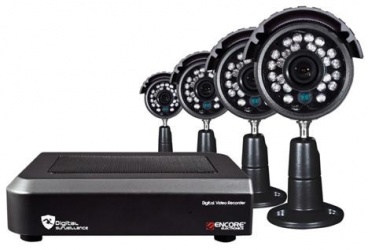 ENCORE Kit de Vigilancia ENXDVR-4C de 4 Cámaras y 4 Canales, con Grabadora 