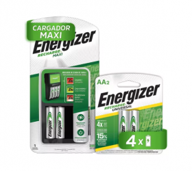 Energizer Cargador para 4 Pilas - incluye 4 Pilas AA 