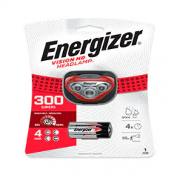 Energizer Linterna LED Tipo Minero LINENEHDB321, 300 Lúmenes, Rojo 