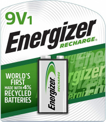 Energizer  Pila Recargable Blister, 9V, 1 Pieza 