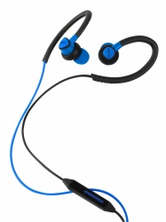 Enermax Audífonos Intrauriculares Deportivos con Micrófono EAE01, Alámbrico, 1.2 Metros, 3.5mm, Negro/Azul 