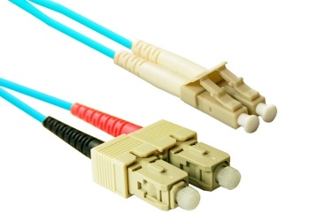Enet Cable Fibra Óptica Dúplex Multimodo OM3 SC Macho - LC Macho, 50/125, 15 Metros, Aqua 