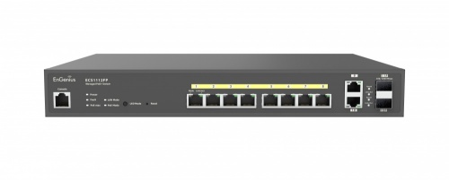 Switch EnGenius Gigabit Ethernet ECS1112FP, 8 Puertos 10/100/1000 Mbps + 4 Puertos UpLink, 8000 Entradas - Administrable 