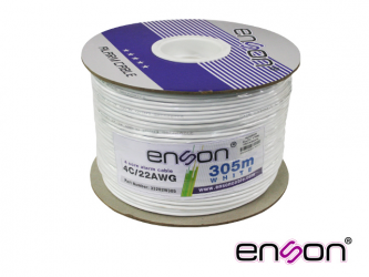 Enson Bobina de Cable Alarma 33202W305 4C/22W PRO-II, 305 Metros, Blanco 