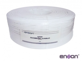 Enson Bobina de Cable UTP Siamés Exterior, 500 Metros, Blanco 