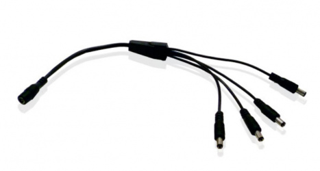 Enson Cable Distribuidor 1 a 4 Canales, 40cm, Negro 