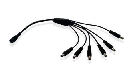 Enson Cable Distribuidor 1 a 6 Canales, 40cm, Negro 