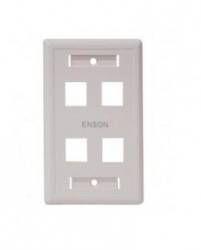 Enson Placa de Pared Universal, 4 Puertos, sin Jack, Blanco 