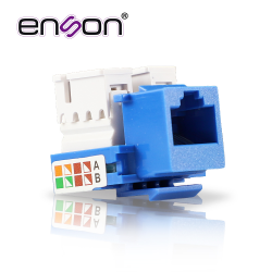 Enson Conector Jack RJ-45 Cat6 90 Grados, Azul 