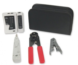 Enson Kit de Herramientas para Cables, Pinza Ponchadora, Probador de Cables, Peladora de Cable, Crimpeadora, Negro 