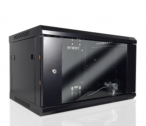 Enson Gabinete de Pared 6U, hasta 60KGs, Negro ― Requiere Ensamblarse ― Tiene varios raspones y un doblez que dificulta pero no impide el armado. 