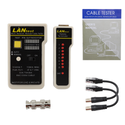 Enson Probador de Cables ENS-TELN2, BNC/RJ-11/RJ-45, Negro/Gris 
