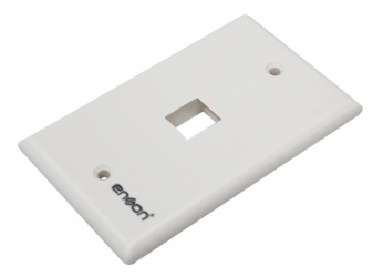 Enson Placa de Pared Cat6/Cat5e, 1 Puerto, Blanco 