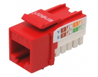 Enson Jack de Red Cat5e, RJ-45, Rojo 