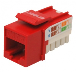 Enson Jack de Red Cat6, RJ-45, Rojo 