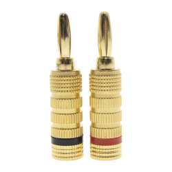 Epcom Kit Conector Banana Tipo Tornillo para Bocina, Negro/Rojo, Oro 