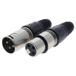 Epcom Kit Conector XLR Macho/Hembra, Negro/Gris 
