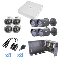 Epcom Kit de Vigilancia KESTXLT4B/4DW de 8 Cámaras CCTV (4 Bullet y 4 Domo) 8 Canales, con Grabadora 