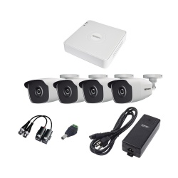 Epcom Kit de Vigilancia KESTXLT4BW de 4 Cámaras CCTV Bullet y 4 Canales, con Grabadora 