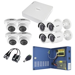 Epcom Kit de Vigilancia KESTXLT4BW/4EW de 4 Cámaras Bullet y 4 Cámaras Domo CCTV, 8 Canales, con Grabadora 